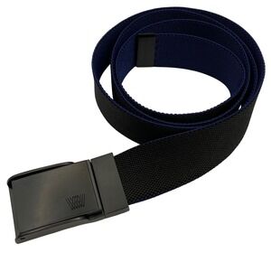 Mack Weldon Mens Reversible Web Belt Black Navy Blue Adjustable Buckle 41 long